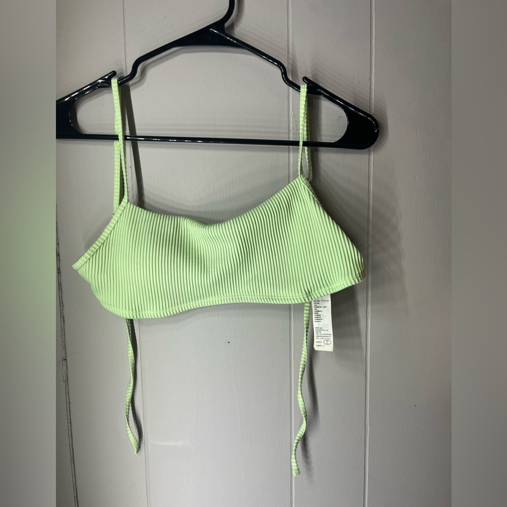HOLLISTER GREEN TIE UP BIKINI TOP